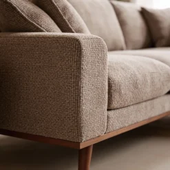 Chaise Longue Bank Harper 3-Zits Silencio Lichtbruin Rechts - Giga Meubel