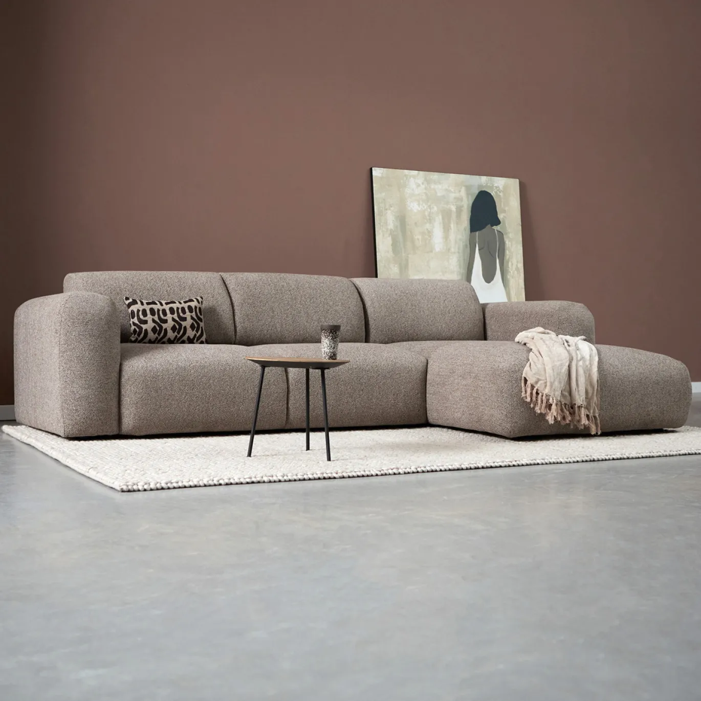 Chaise Longue Bank Soul Rechts Sole Taupe