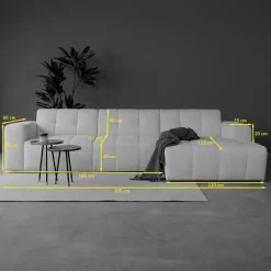 Chaise Longue Bank Wave Links Modesto Lichtgrijs