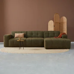 Chaise Longue Bank Wave Rechts Modesto Donkergroen