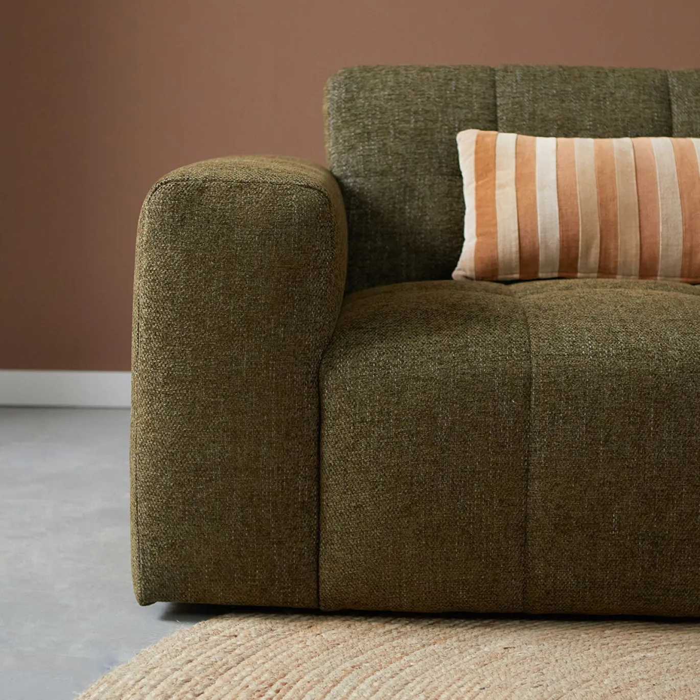 Chaise Longue Bank Wave Rechts Modesto Donkergroen