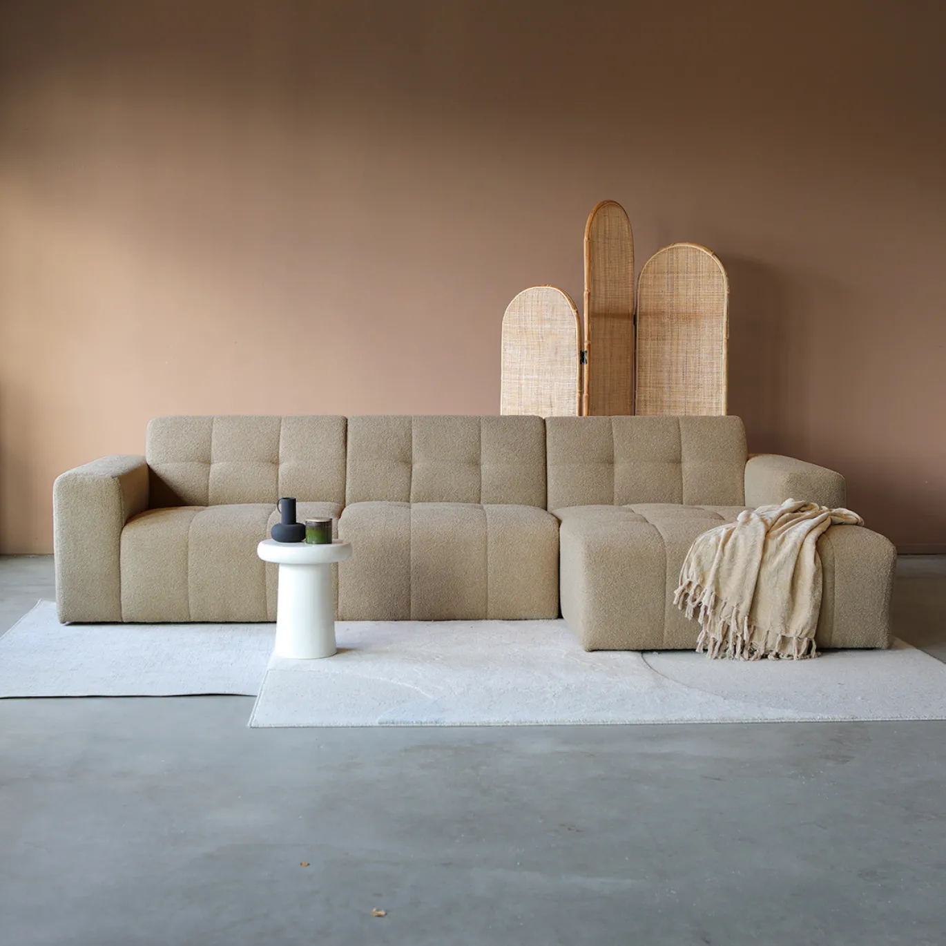 Chaise Longue Bank Wave Rechts Now or Never Taupe