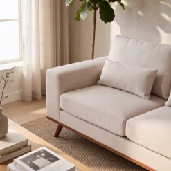Chaise Longue Bank 3-Zits Grande Japandi Beige Rechts - Giga Meubel