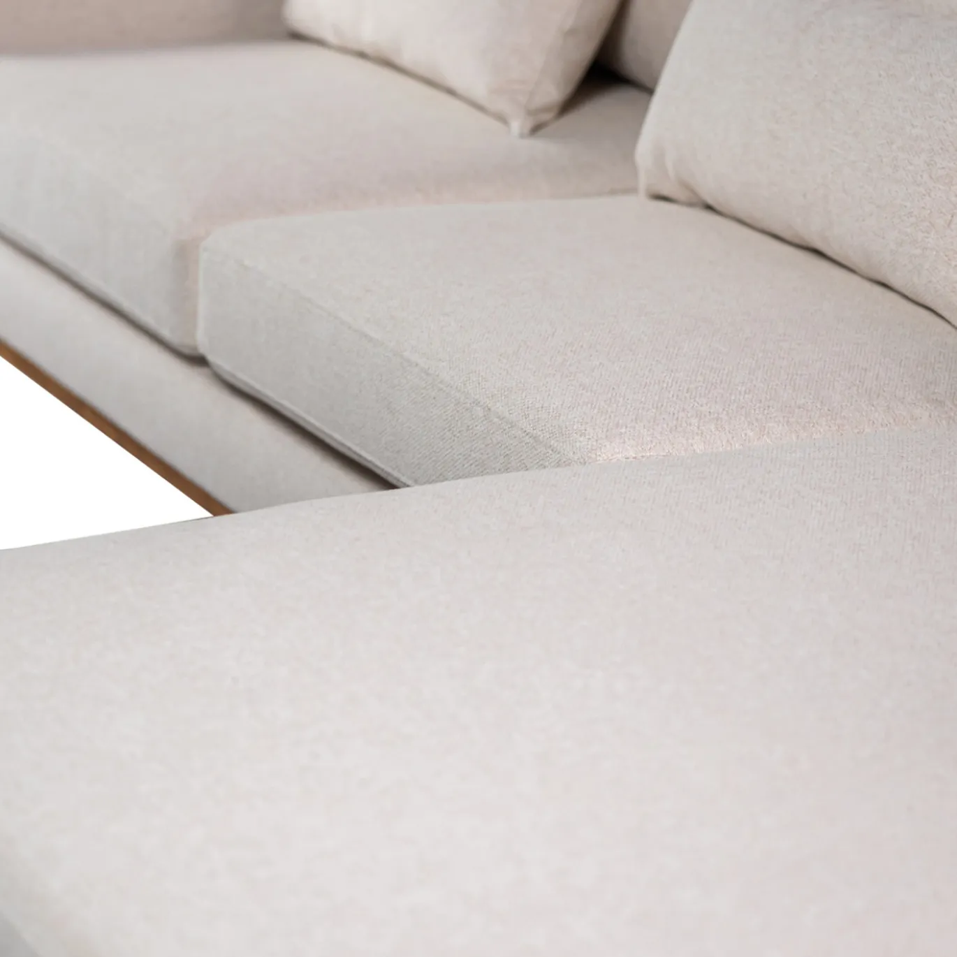 Chaise Longue Bank 3-Zits Grande Japandi Beige Rechts - Giga Meubel