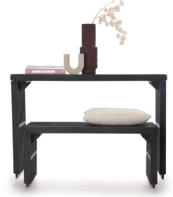 Coco Maison Bankje Lino Zwart 96cm