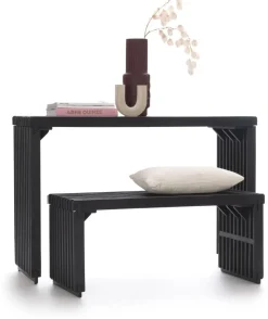 Coco Maison Bankje Lino Zwart 96cm