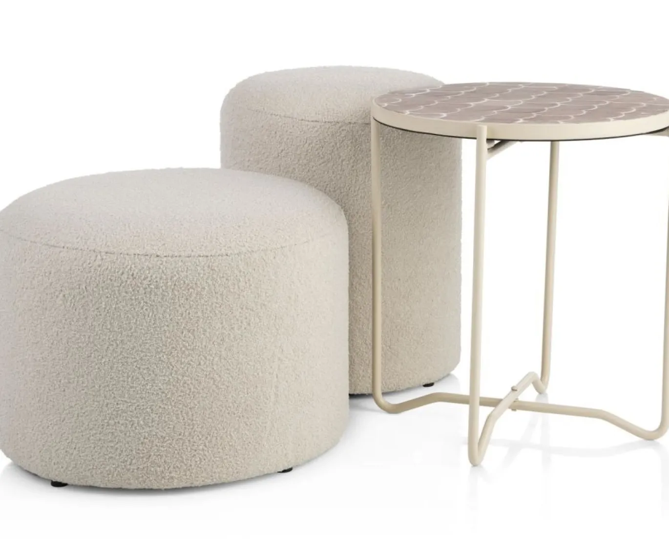 Coco Maison Bijzettafel Bento Taupe Ø43cm
