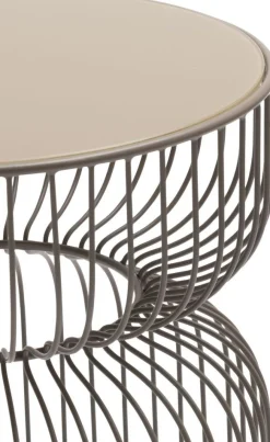 Coco Maison Bijzettafel Zina Taupe Ø35cm
