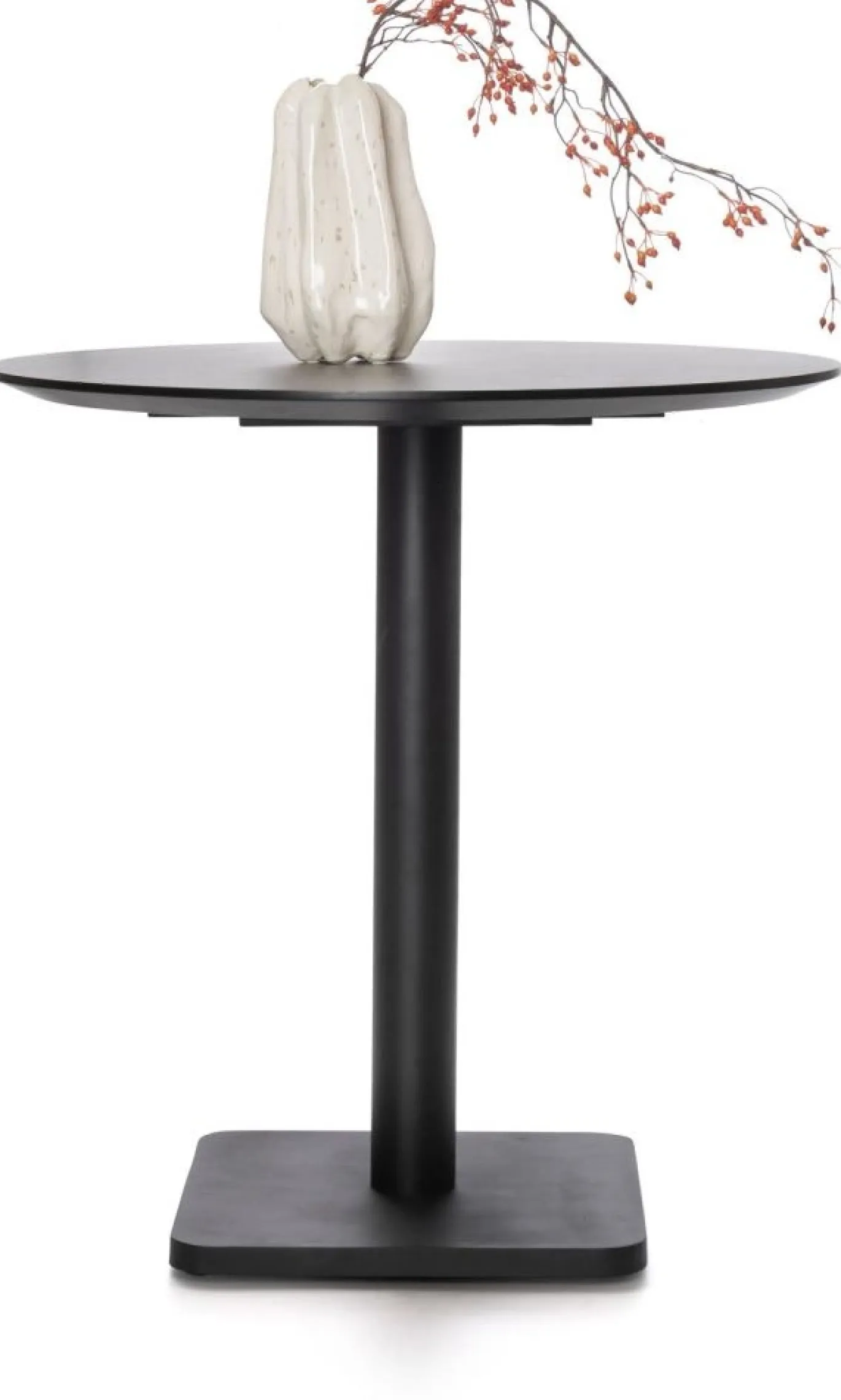 Coco Maison Bistrotafel Brest Marmer Lichtgrijs/Zwart Ø80cm