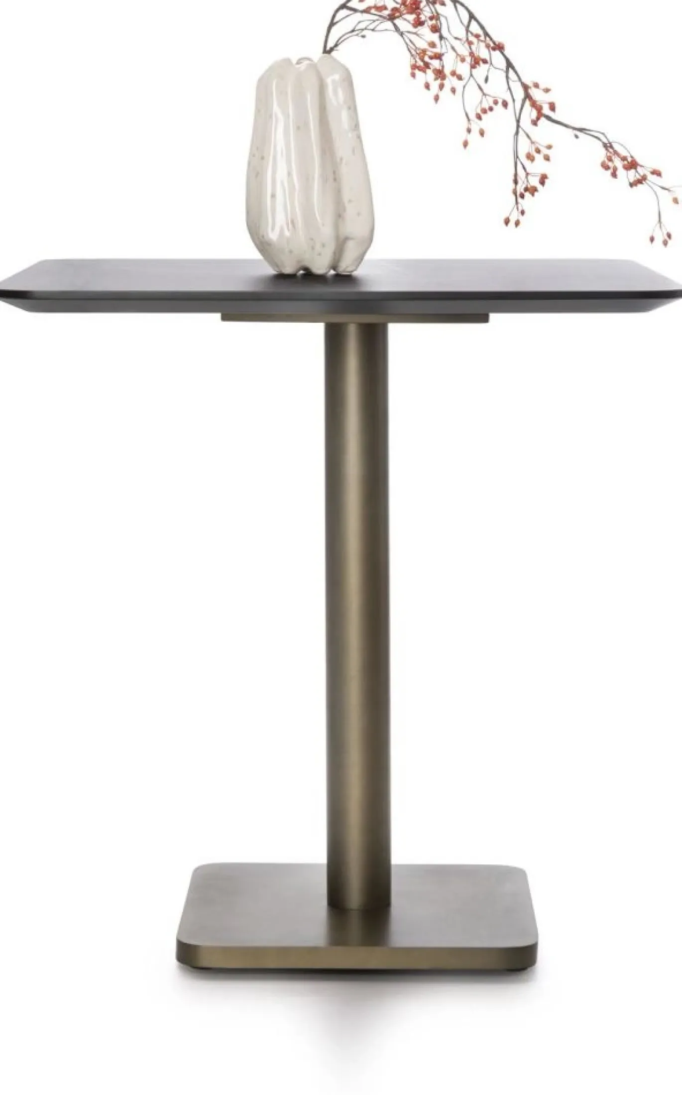 Coco Maison Bistrotafel Brest Marmer Lichtgrijs/Goud 75x75cm