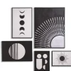 Coco Maison Fotoschilderij Lunatic Set van 5 Zwart