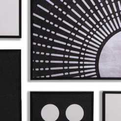 Coco Maison Fotoschilderij Lunatic Set van 5 Zwart