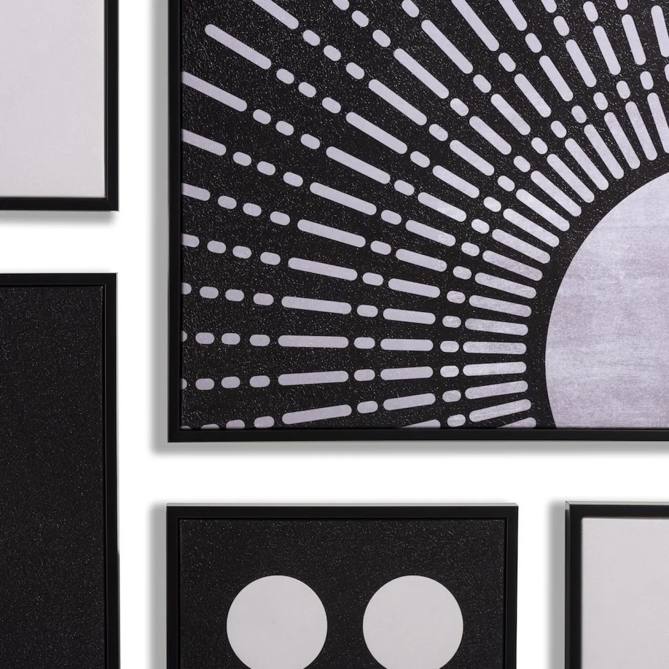 Coco Maison Fotoschilderij Lunatic Set van 5 Zwart