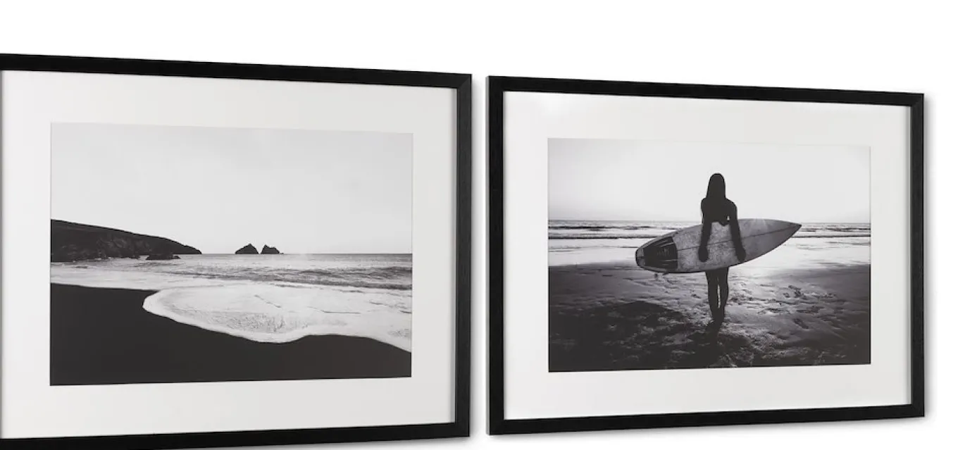 Coco Maison Schilderij Chill Waves Set van 2 60x80cm Zwart