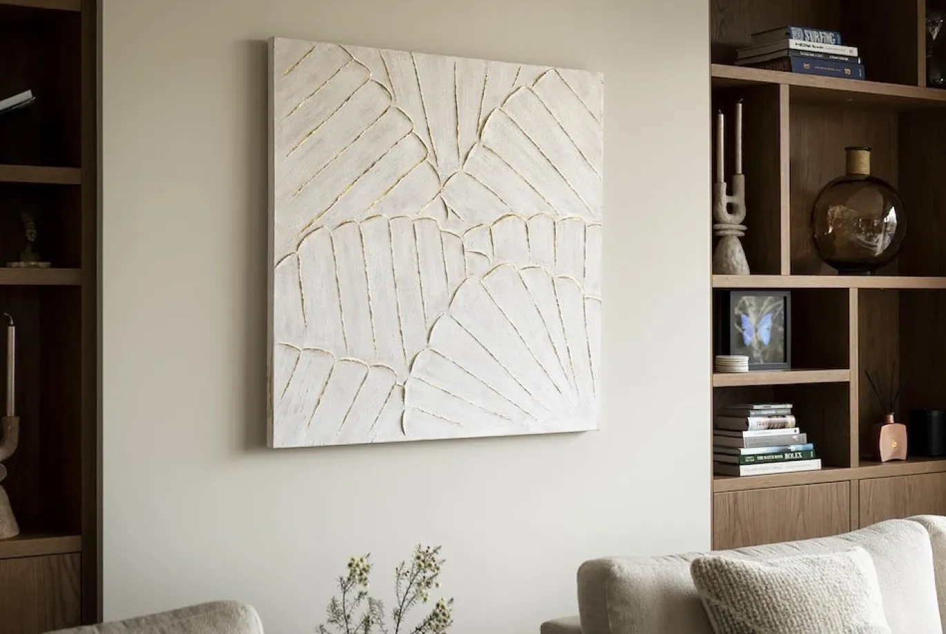 Coco Maison Schilderij Clover 100x100cm Wit