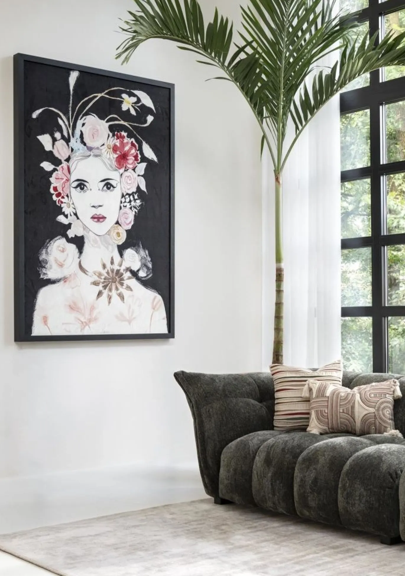 Coco Maison Schilderij Dior Flower 120x180cm