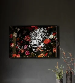 Coco Maison Schilderij Floral Cheetah 120x80cm