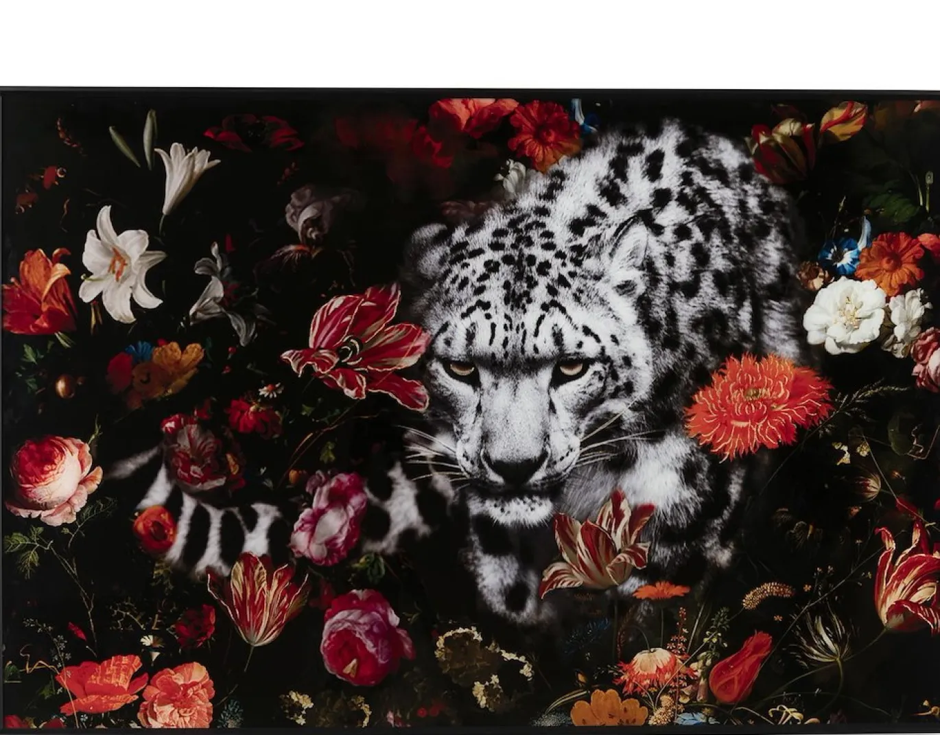 Coco Maison Schilderij Floral Cheetah 120x80cm