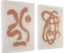 Coco Maison Schilderij Organic Abstract Set van 2 70x100cm Oranje