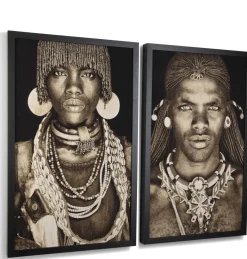 Coco Maison Schilderij Samburu Warrior 75x125cm