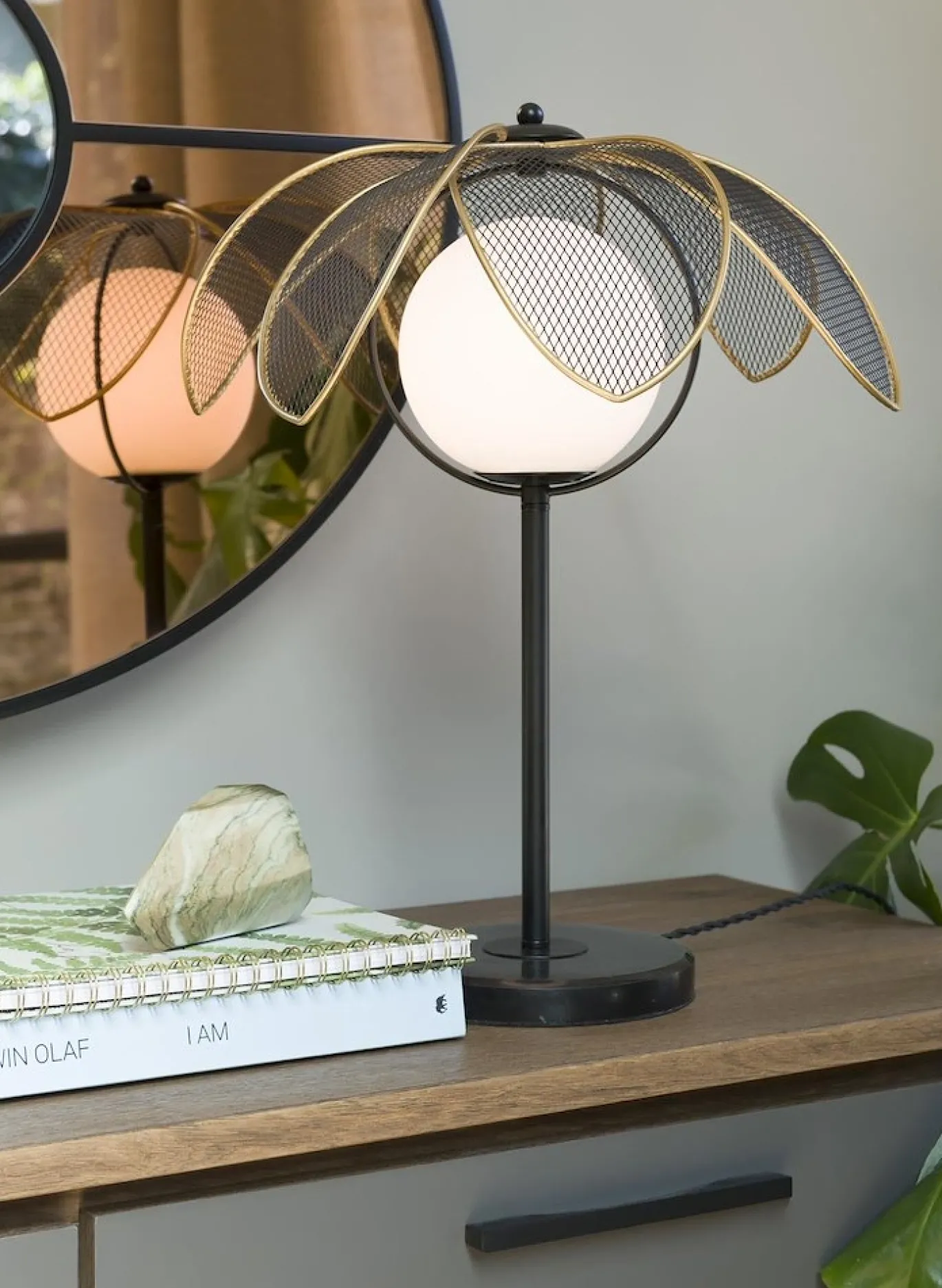 Coco Maison Tafellamp Magnolia 49cm 1-Lichts Zwart