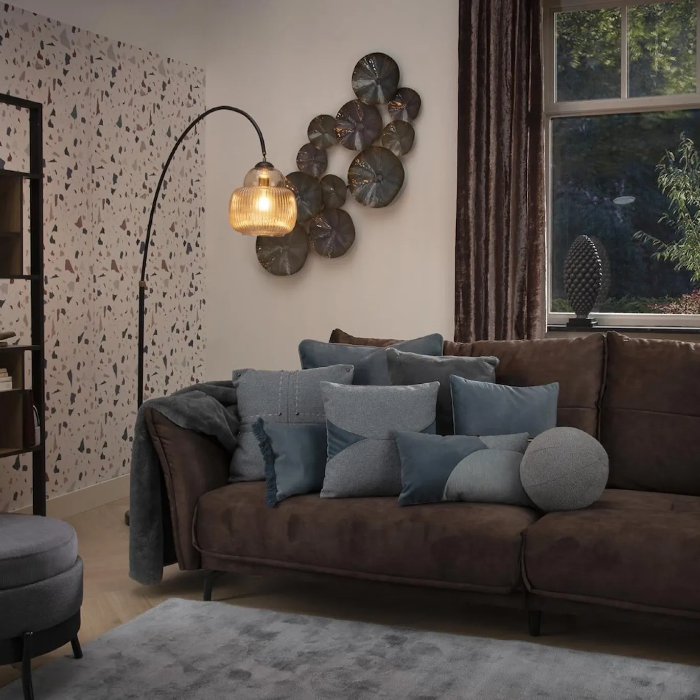 Coco Maison Vloerkleed Timeless Broadway 190x290cm Blauw