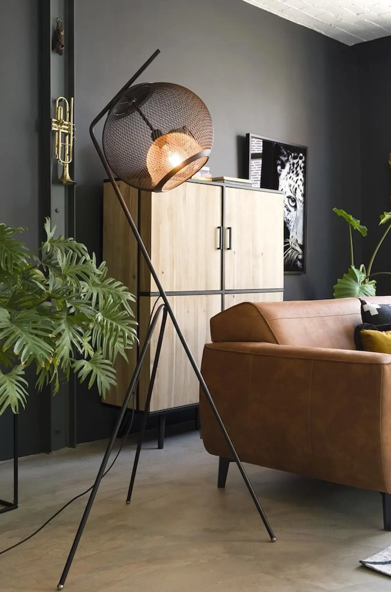 Coco Maison Vloerlamp Marco 1-Lichts Zwart