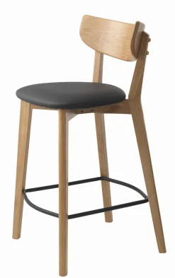 Counter Stoel Pero Zwart/Naturel Eiken - Giga Living