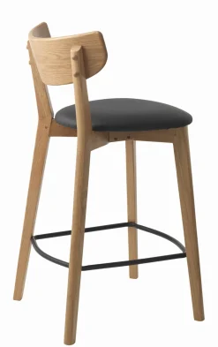 Counter Stoel Pero Zwart/Naturel Eiken - Giga Living