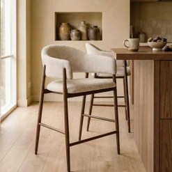DÉJA Barkruk Dénia Beige/Walnoot