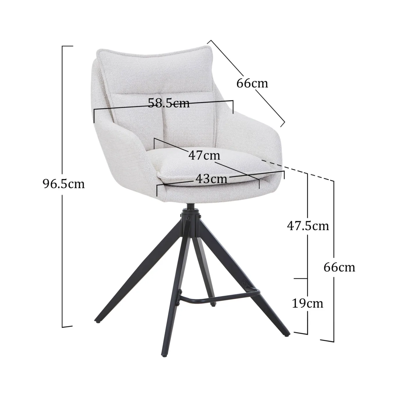 DÉJA Barkruk Manon Beige 65cm
