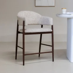 DÉJA Barstoel Dénia Beige/Walnoot