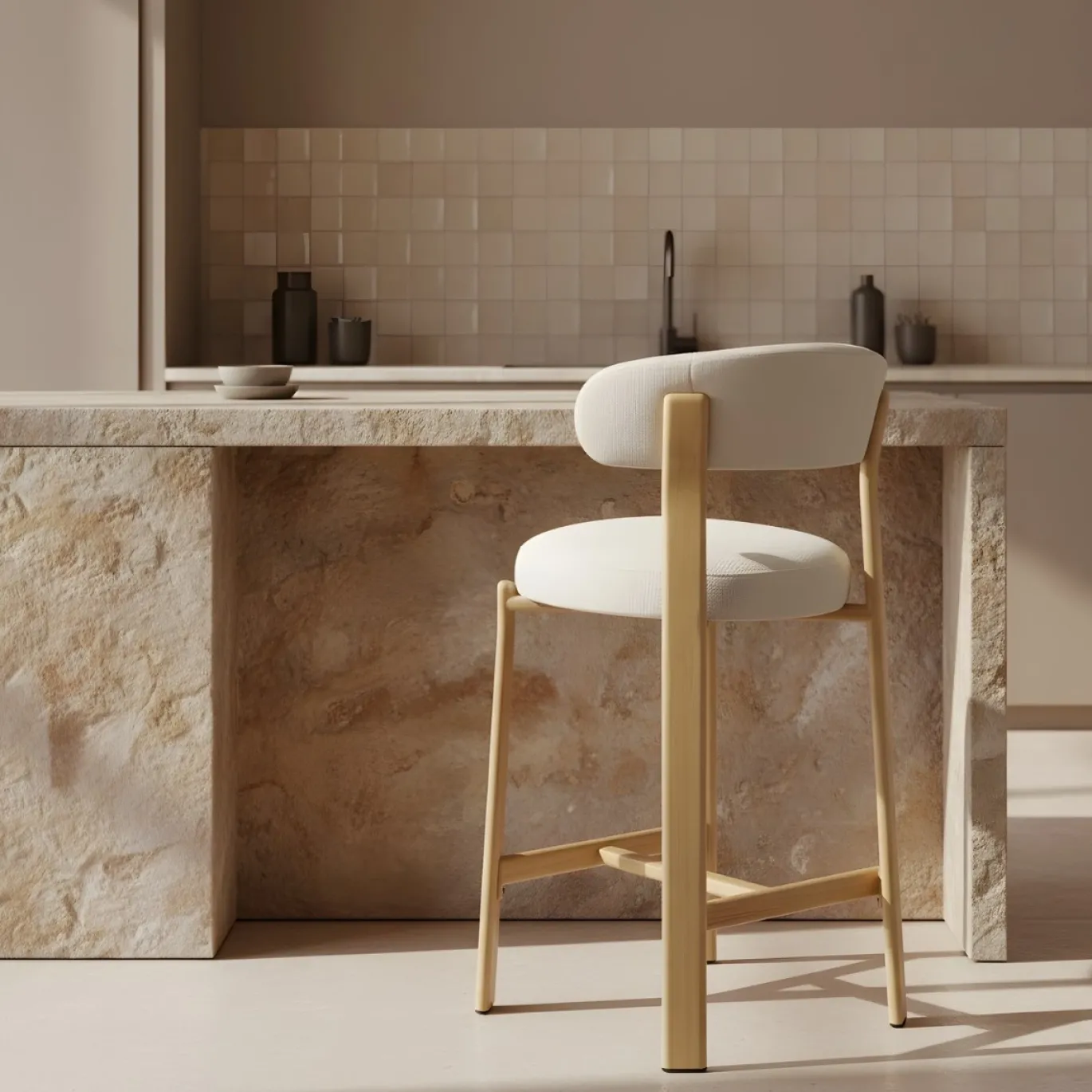 DÉJA Barstoel Märsta Beige/Naturel