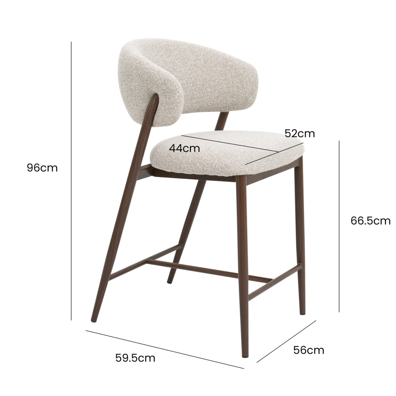DÉJA Barstoel Skive Beige/Walnoot