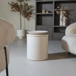 DÉJA Bijzettafel Byske Beige Rond 40cm