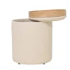 DÉJA Bijzettafel Draby Beige/Naturel Rond met Opbergruimte 40cm