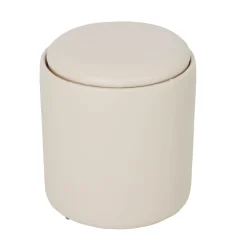 DÉJA Bijzettafel Draby Beige/Naturel Rond met Opbergruimte 40cm