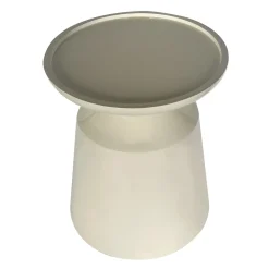 DÉJA Bijzettafel Fjell Glossy Crème Rond 40cm
