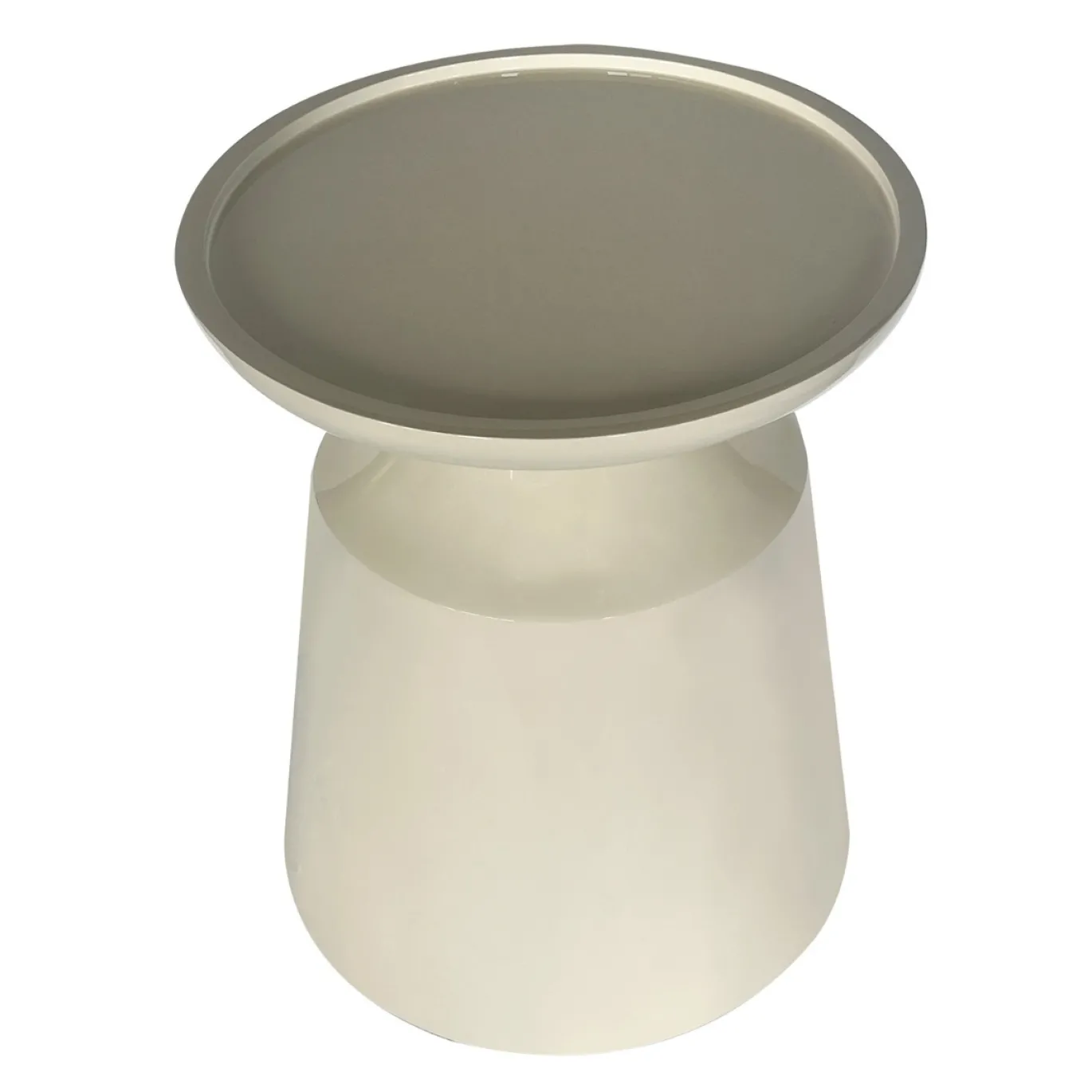 DÉJA Bijzettafel Fjell Glossy Crème Rond 40cm