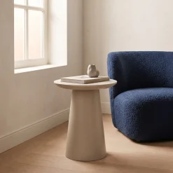 DÉJA Bijzettafel Kalix Beige Rond 40cm