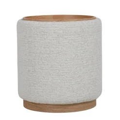 DÉJA Bijzettafel Marcia Beige/Naturel Rond met Opbergruimte 40cm