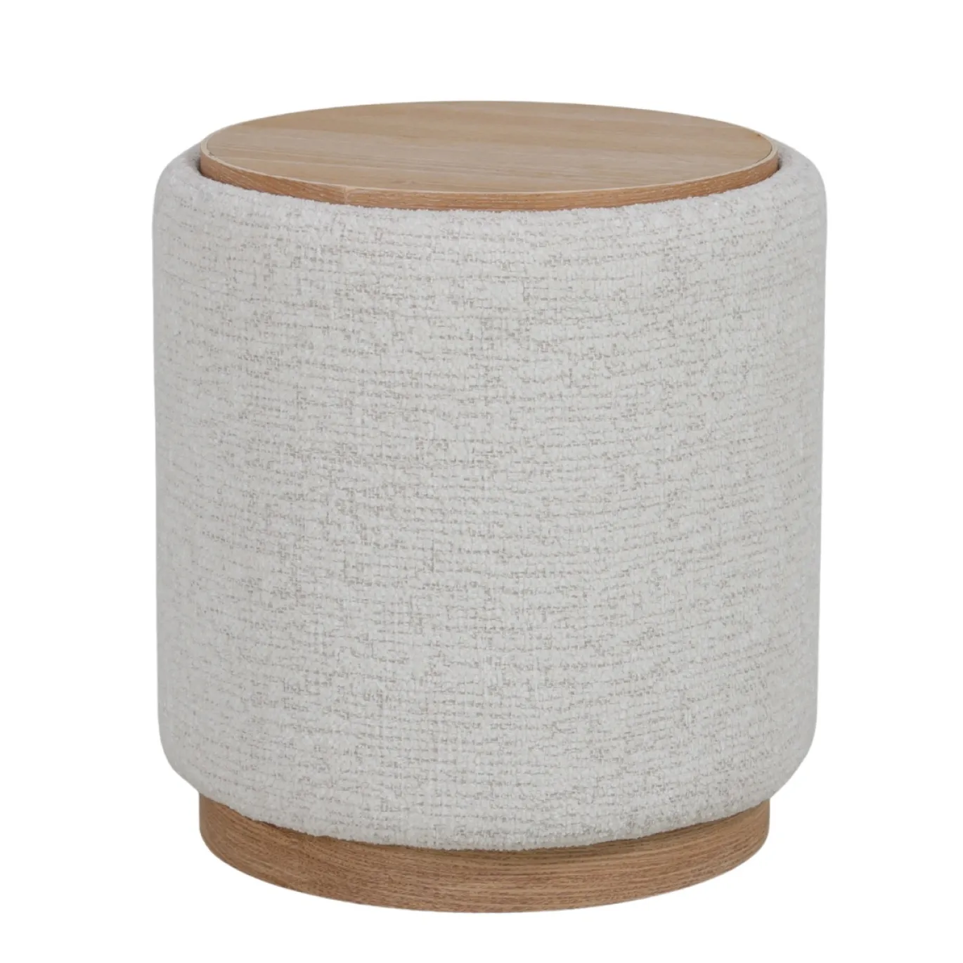 DÉJA Bijzettafel Marcia Beige/Naturel Rond met Opbergruimte 40cm