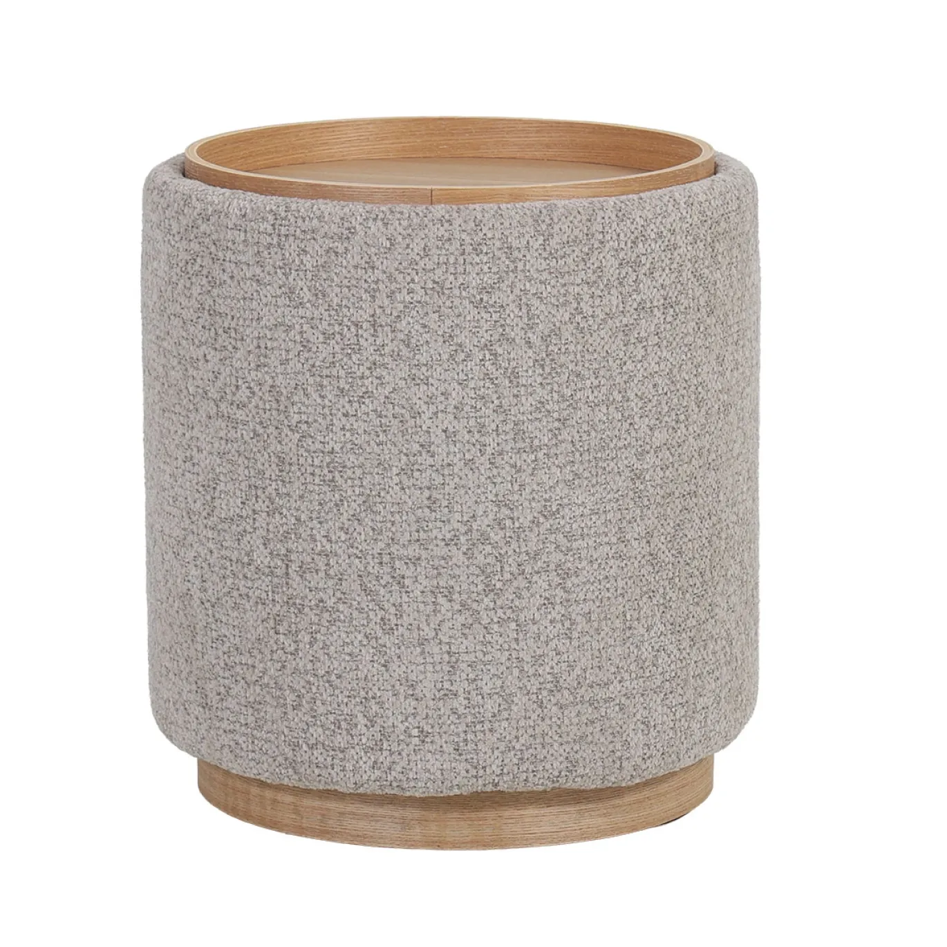 DÉJA Bijzettafel Marcia Taupe/Naturel Rond met Opbergruimte 40cm