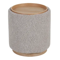 DÉJA Bijzettafel Marcia Taupe/Naturel Rond met Opbergruimte 40cm