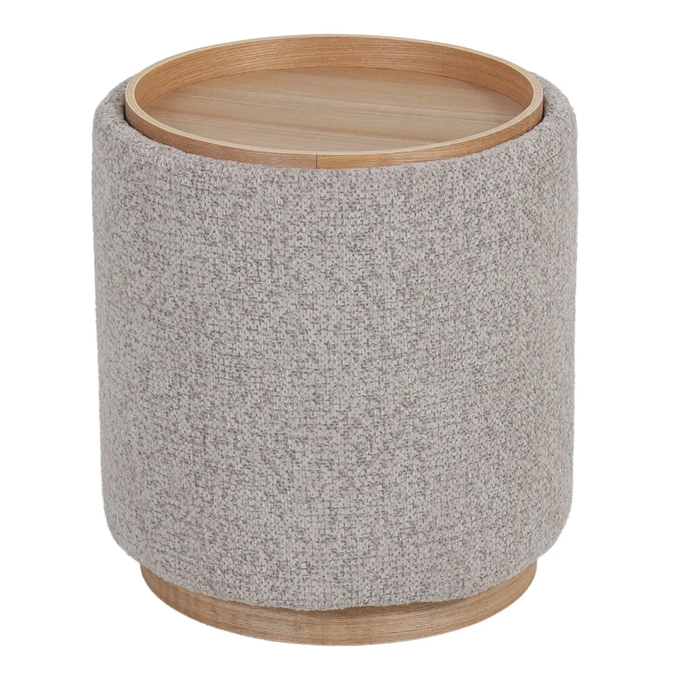 DÉJA Bijzettafel Marcia Taupe/Naturel Rond met Opbergruimte 40cm