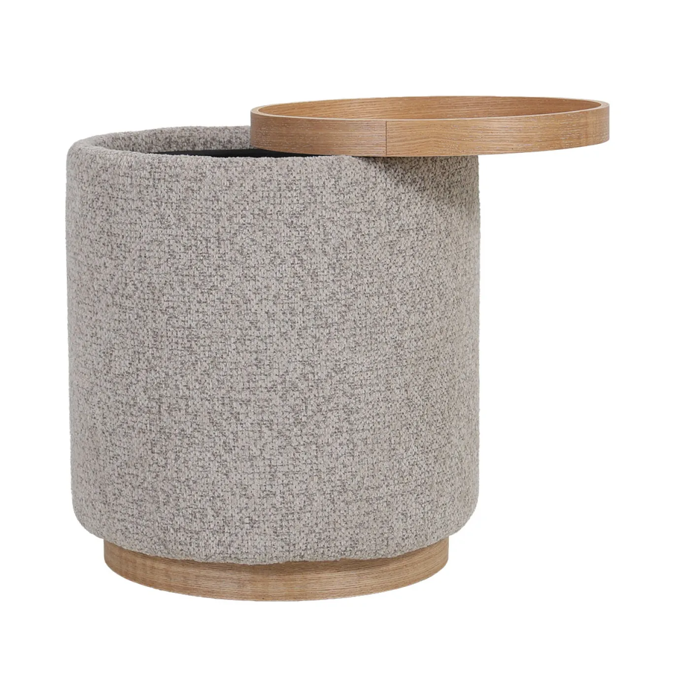 DÉJA Bijzettafel Marcia Taupe/Naturel Rond met Opbergruimte 40cm