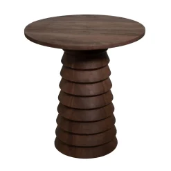 DÉJA Bijzettafel Marín Walnoot Rond 46cm