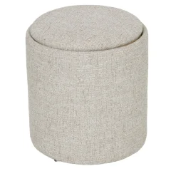 DÉJA Bijzettafel Zara Beige/Naturel Rond met Opbergruimte 40cm