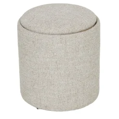 DÉJA Bijzettafel Zara Beige/Naturel Rond met Opbergruimte 40cm