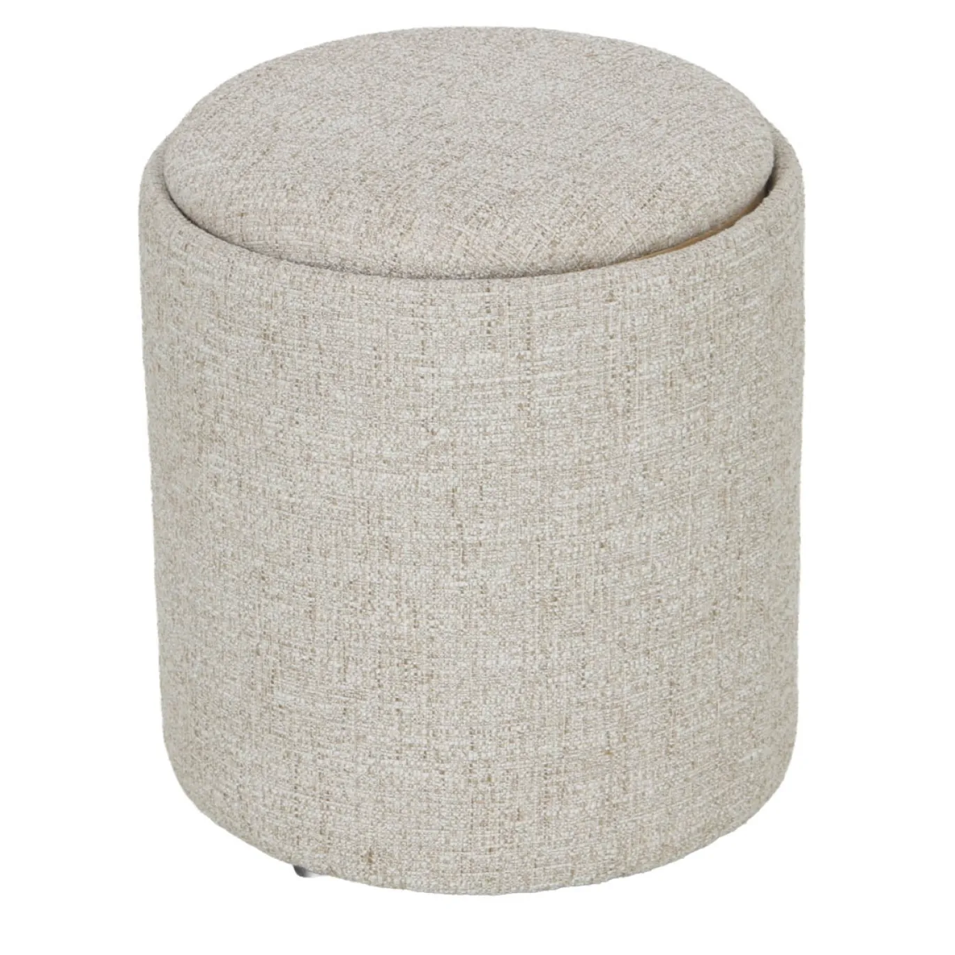 DÉJA Bijzettafel Zara Beige/Naturel Rond met Opbergruimte 40cm